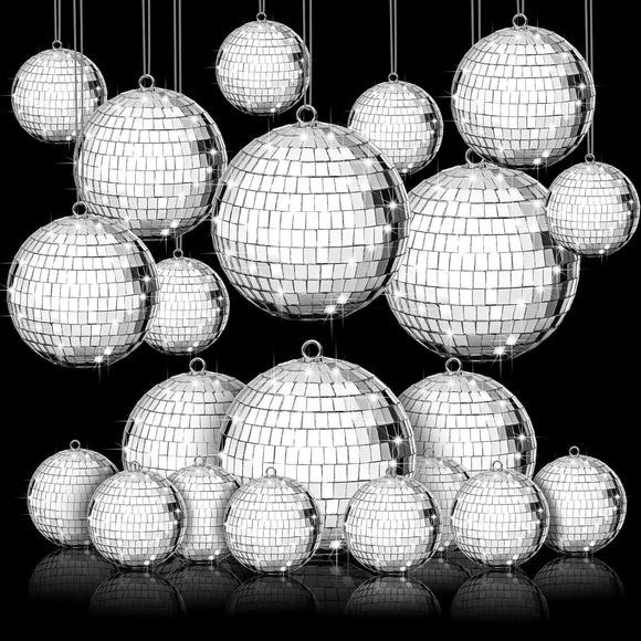 Unknown Party Supplies 3 Pcs Hanging Mirror Disco Balls Ornaments